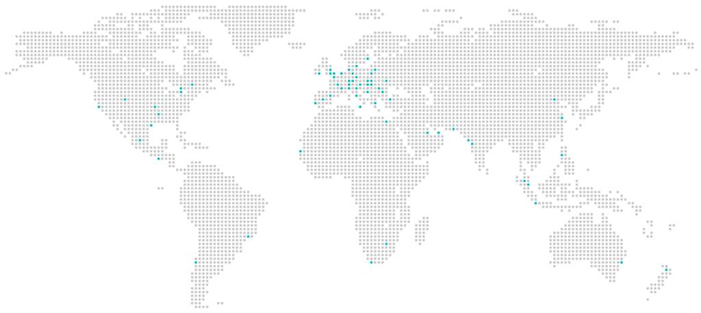 A map showing approximate locations of Ͽ¼ offices across the globe